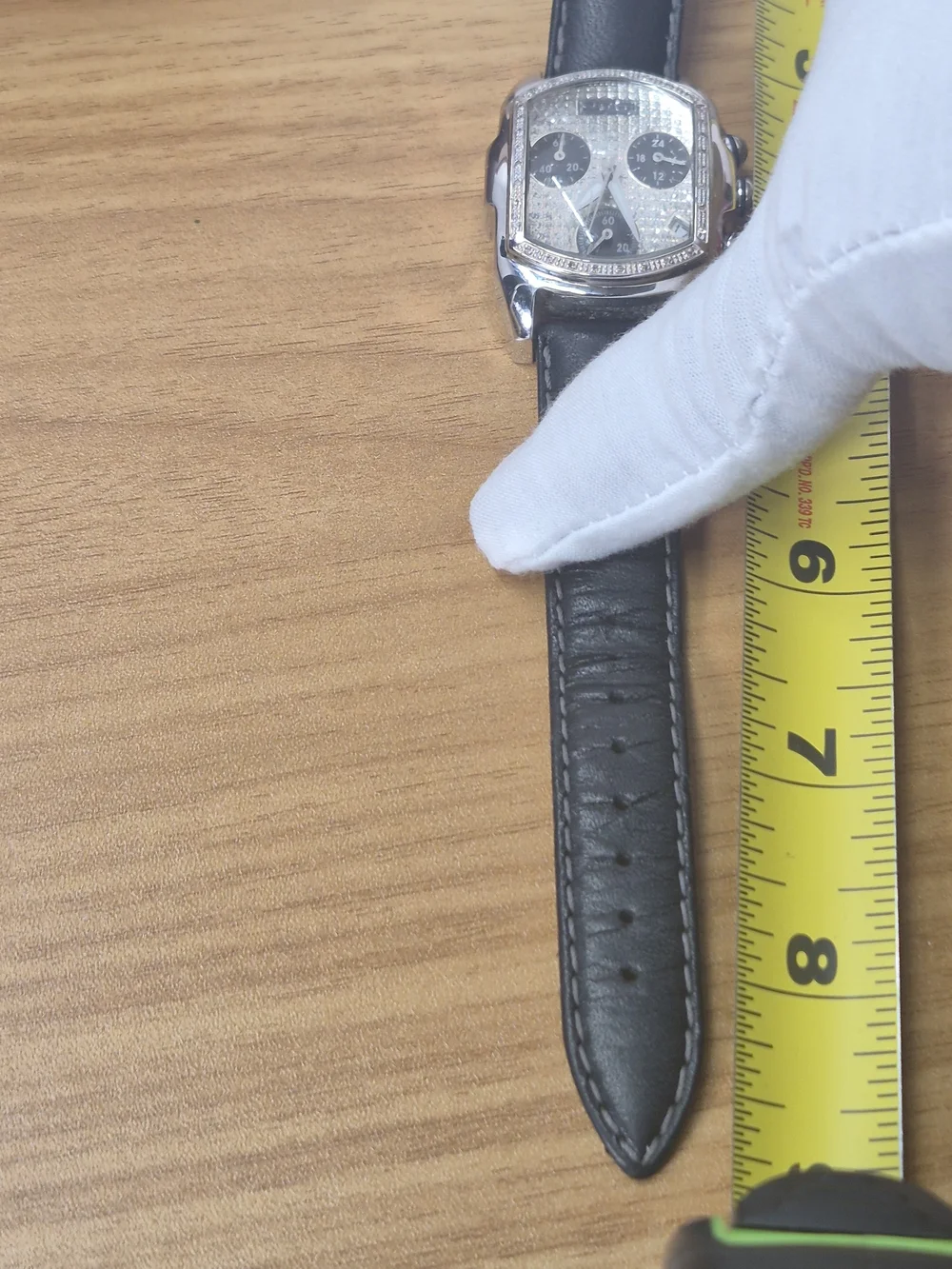JoJino Joe Rodeo Diamond Chronograph Watch JL-07096 Genuine Hirsch Leather Strap